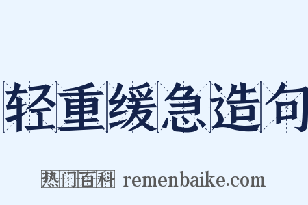 轻重缓急造句是什么意思的图片